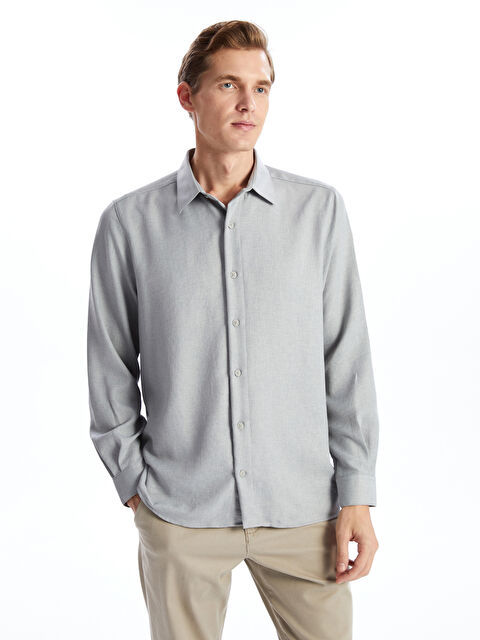 LCW ECO Regular Fit Uzun Kollu Erkek Gömlek - W4JP02Z8-YPD
