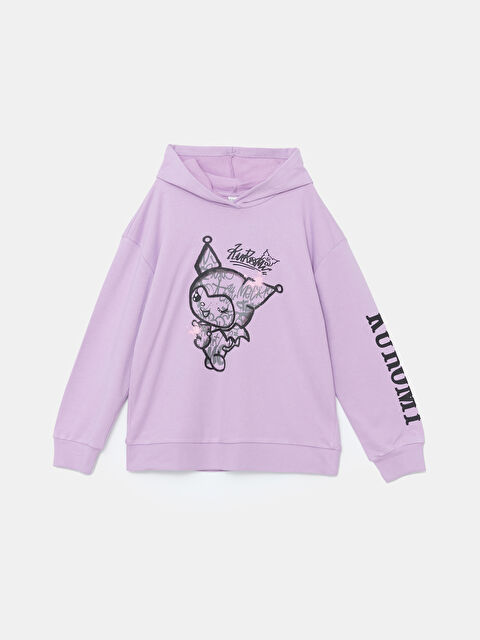 LCW Kids Kapüşonlu Kuromi Baskılı Kız Çocuk Sweatshirt - W4JP66Z4-YF9