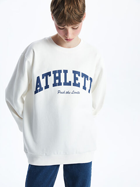 XSIDE ACTIVE Bisiklet Yaka Baskılı Kadın Sweatshirt - W4JP68Z8-Q6K