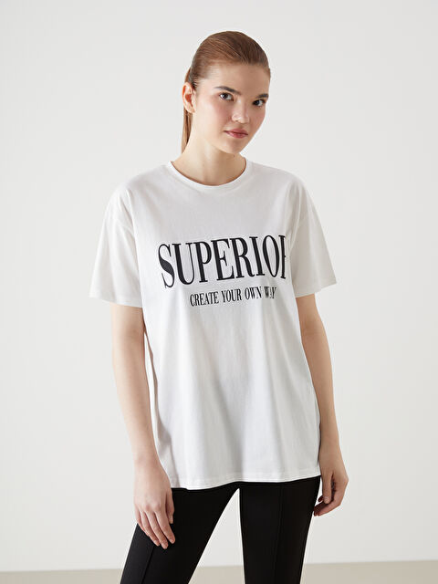 XSIDE ACTIVE Bisiklet Yaka Baskılı Kadın Spor Tişört - W4JP72Z8-Q6K