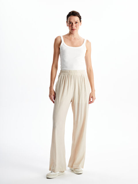 LCW Vision Beli Lastikli Dokulu Kadın Pantolon - W4JP82Z8-DXR