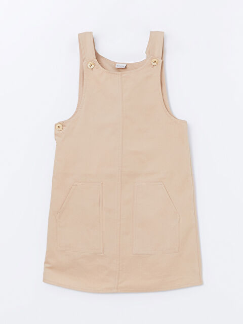 LCW Kids Bisiklet Yaka Basic Kız Çocuk Salopet Elbise - W4JP85Z4-KXY