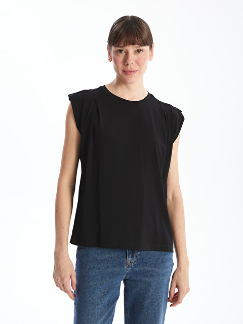 LCWAIKIKI Basic Bisiklet Yaka Kadın Bluz - W4JQ57Z8-CVL