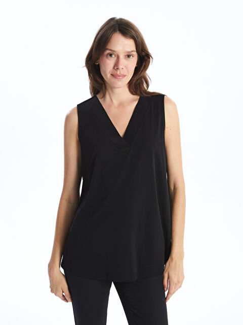 LCWAIKIKI Basic V Yaka Kadın Bluz - W4JQ58Z8-CVL