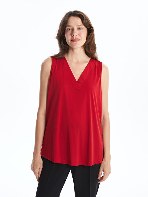 LCWAIKIKI Basic V Yaka Kadın Bluz - W4JQ58Z8-Z29