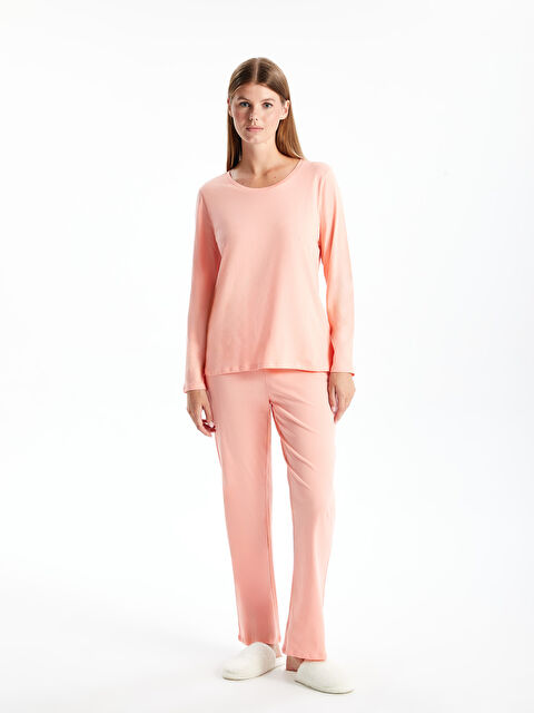 LC WAIKIKI Bisiklet Yaka Kadın Pijama Takım - W4JR35Z8-YHH