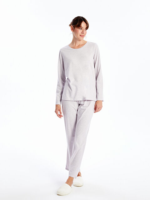 LC WAIKIKI Bisiklet Yaka Kadın Pijama Takımı - W4JR63Z8-LB1