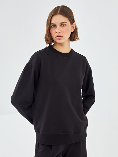 BLAİS Kadın Bisiklet Yaka Düz Sweatshirt - W4JR89Z8-CVL