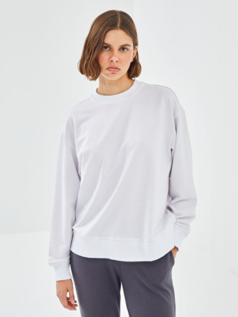 BLAİS Kadın Bisiklet Yaka Düz Sweatshirt - W4JR89Z8-Q6K