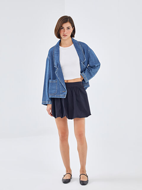 BLAİS Beli Fermuarlı Poplin Kadın Balon Etek - W4JS05Z8-RFH