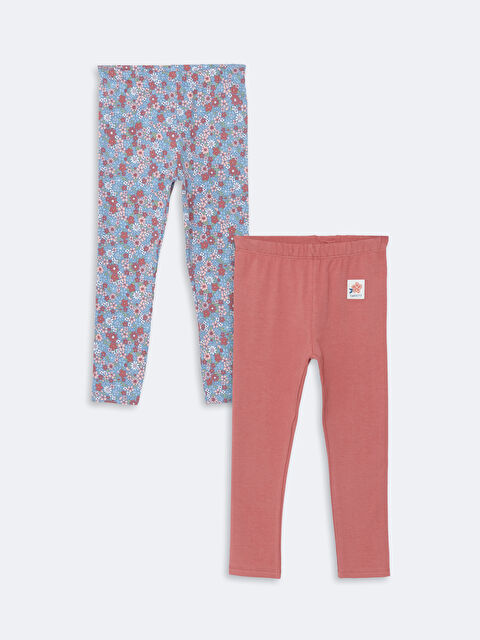 LCW Kids Beli Lastikli Çiçekli Kız Çocuk Tayt 2'li - W4JS30Z1-LQQ