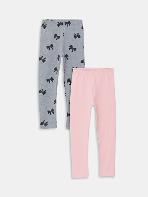 LCW Kids Beli Lastikli Kız Çocuk Tayt 2'li - W4JT16Z1-FGV