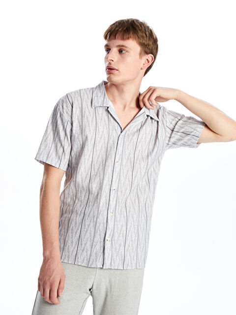 XSIDE Regular Fit Kısa Kollu Çizgili Erkek Gömlek - W4JT93Z8-LFY