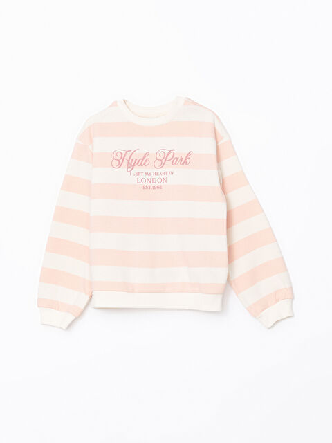 LCW Kids Bisiklet Yaka Kız Çocuk Sweatshirt - W4JU73Z4-LT4