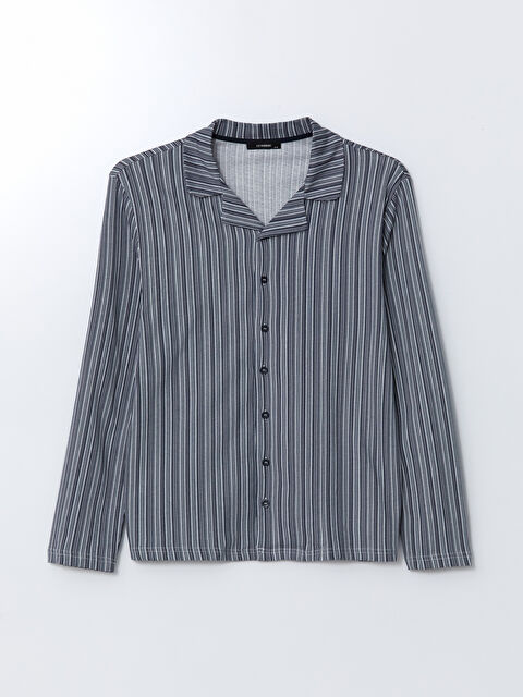 LC WAIKIKI Gömlek Yaka Uzun Kollu Erkek Pijama Üst - W4JU80Z8-LSJ