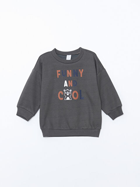 LCW ECO Bisiklet Yaka Uzun Kollu Baskılı Erkek Bebek Sweatshirt - W4JU83Z1-CWF