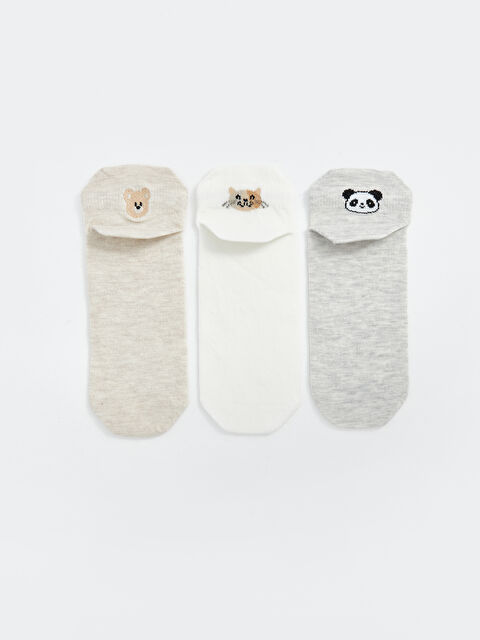 LCW DREAM Baskılı Kadın Patik Çorap 3'lü - W4JV16Z8-J0U