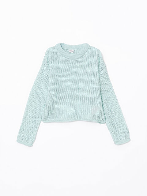 LCW ECO Bisiklet Yaka Kız Çocuk Triko Kazak - W4JV39Z4-DW4