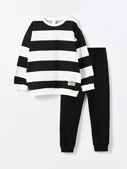 LCW Kids Bisiklet Yaka Erkek Çocuk Sweatshirt ve Eşofman Alt 2'li - W4K014Z1-LQA