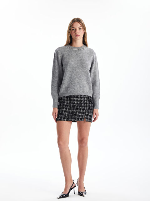 LCW Vision Beli Fermuarlı Ekose Kadın Tüvit Etek - W4K056Z8-CVL