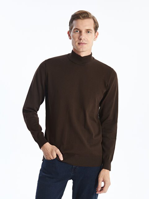 LCWAIKIKI Classic Yarım Balıkçı Yaka Uzun Kollu Erkek Triko Kazak - W4K062Z8-R39