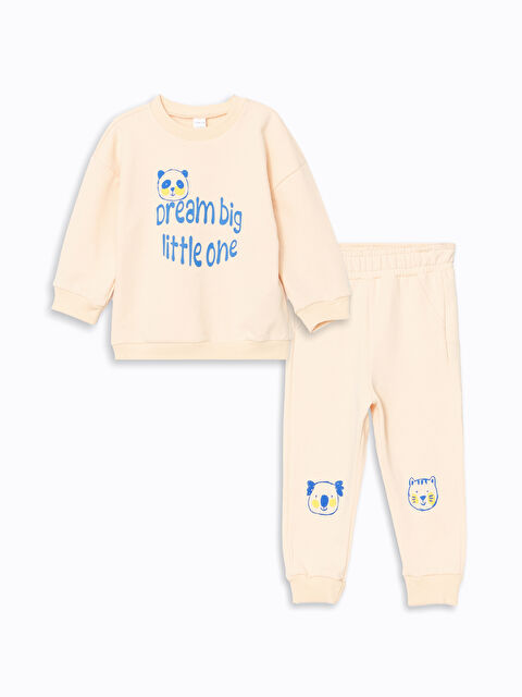 LCW ECO Bisiklet Yaka Erkek Bebek Eşofman Takımı - W4K137Z1-GHA