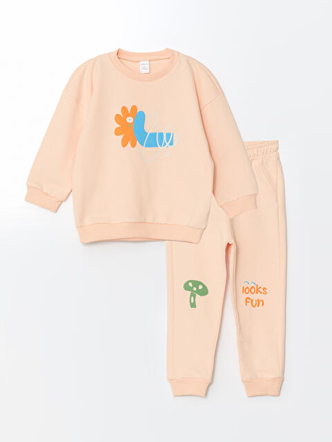 LCW ECO Bisiklet Yaka Baskılı Erkek Bebek Eşofman Takım - W4K143Z1-KWP