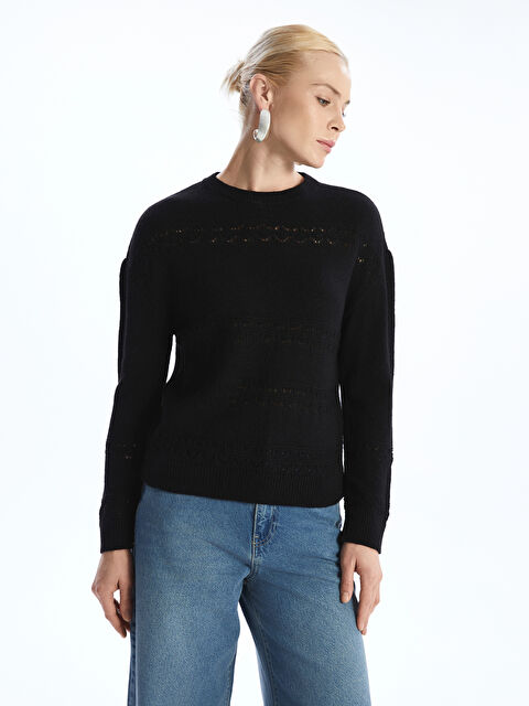 LCW Vision Crew Neck Self-Patterned Women's Knitwear Sweater