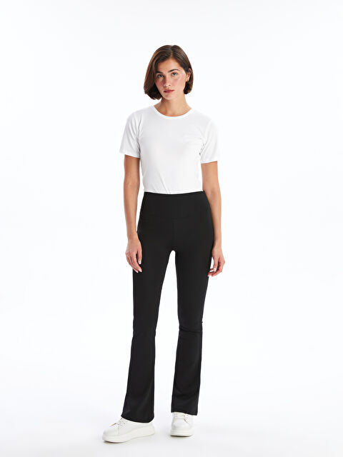 LC WAIKIKI Beli Lastikli Geniş Paça Kadın Tayt Pantolon - W4K322Z8-CVL