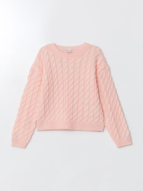 LCW ECO Bisiklet Yaka Kız Çocuk Triko Kazak - W4K416Z4-FZE