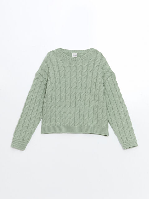 LCW ECO Bisiklet Yaka Kız Çocuk Triko Kazak - W4K416Z4-G5R