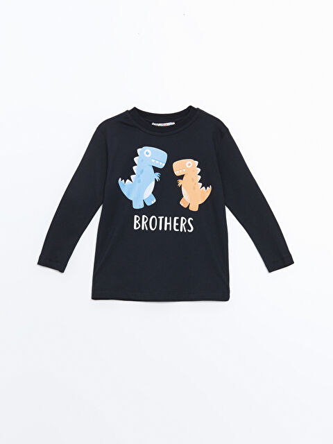 Calimera Kids Bisiklet Yaka Baskılı Erkek Bebek Tişört - W4K469Z1-HSF