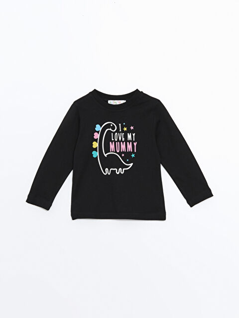 Calimera Kids Bisiklet Yaka Baskılı Kız Çocuk Tişört - W4K493Z1-HEG