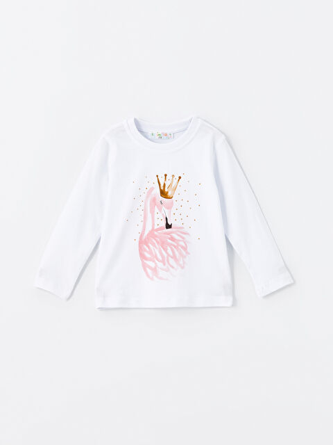 Calimera Kids Bisiklet Yaka Baskılı Kız Çocuk Tişört - W4K496Z1-J5E