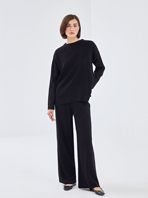 BLAİS Beli Lastikli Dokulu Kadın Triko Pantolon - W4K541Z8-CVL