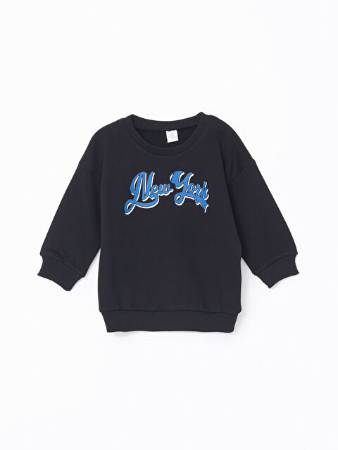 LCW ECO Bisiklet Yaka Baskılı Erkek Çocuk Sweatshirt - W4K604Z1-CVL