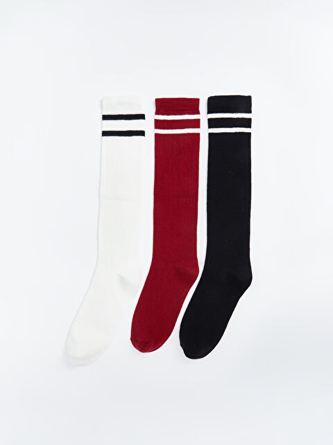 LC WAIKIKI Çizgili Kadın Soket Çorap 3'lü - W4K621Z8-M0T