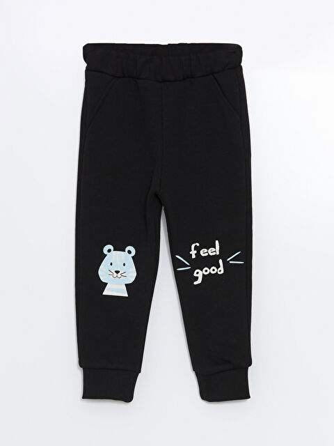 LCW ECO Beli Lastikli Baskılı Erkek Çocuk Jogger Eşofman Altı - W4K640Z1-CVL