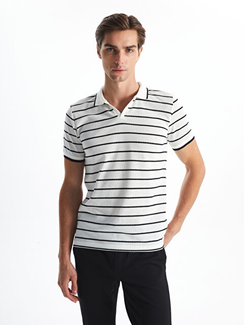 SOUTHBLUE Polo Yaka Kısa Kollu Çizgili Erkek Tişört - W4K694Z8-CVL