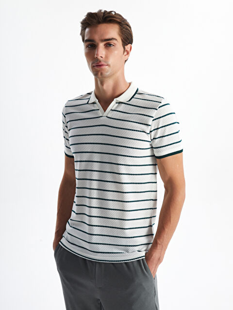 SOUTHBLUE Polo Yaka Kısa Kollu Çizgili Erkek Tişört - W4K694Z8-DCQ