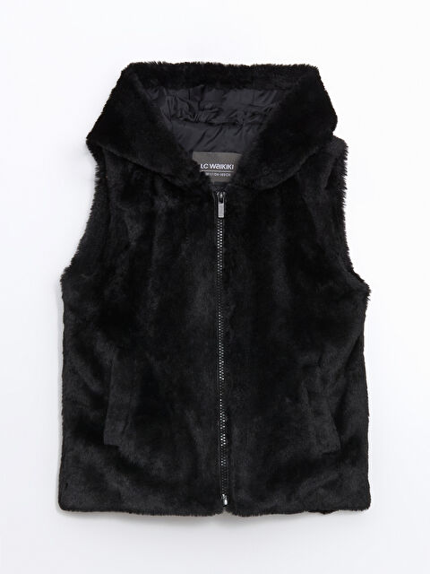 LCW Kids Kapüşonlu Kız Çocuk Suni Kürk Yelek - W4K706Z4-CVL