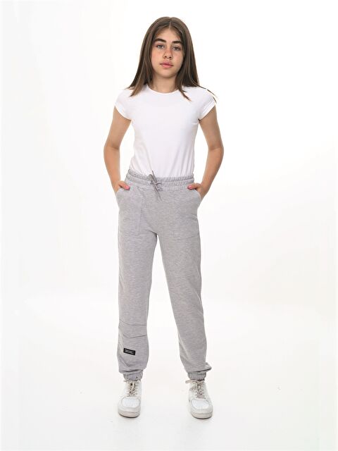 NICKEL Beli Lastikli Kalın Kız Çocuk Jogger Eşofman Alt - W4K714Z1-DEK