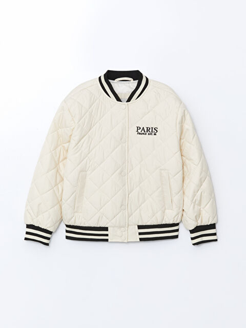LCW Kids Kapitone Desenli Kız Çocuk Bomber Mont - W4K733Z4-V9U