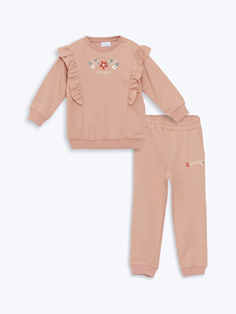 Mışıl Kids Bisiklet Yaka Nakışlı Kız Bebek Eşofman Takım - W4K811Z1-DHT