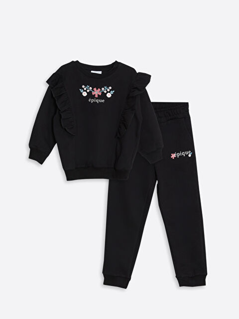 Mışıl Kids Bisiklet Yaka Nakışlı Kız Bebek Eşofman Takım - W4K811Z1-HEG