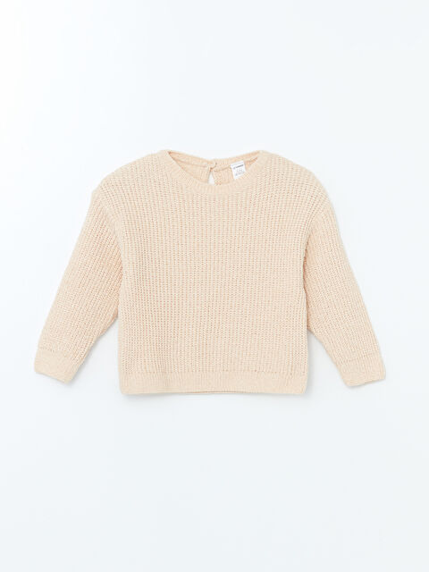 LCW Kids Bisiklet Yaka Kız Bebek Triko Kazak - W4K885Z1-KJS