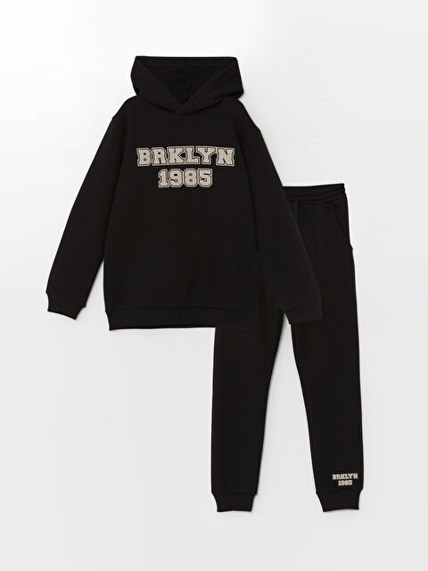 Mışıl Kids Baskılı Uzun Kollu Erkek Çocuk Hoodie ve Eşofman Altı - W4K898Z4-HEG