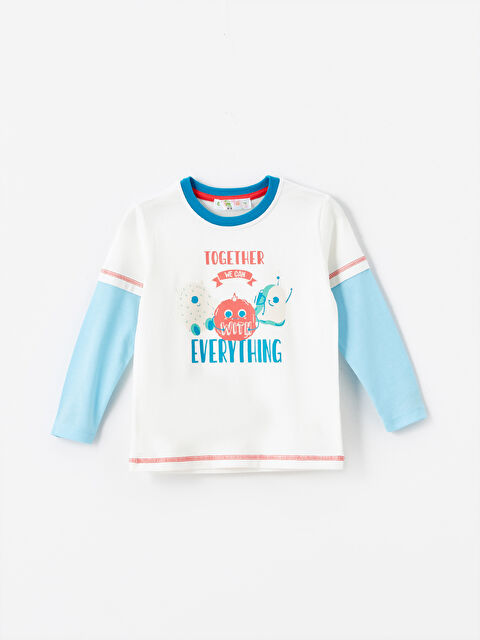 Calimera Kids Bisiklet Yaka Uzun Kollu Erkek Bebek Tişört - W4K941Z1-FEV