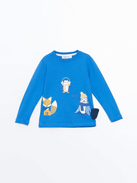 Calimera Kids Bisiklet Yaka Baskılı Erkek Bebek Tişört - W4K945Z1-CRA