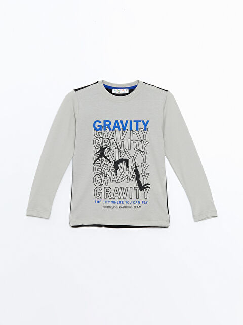 Calimera Kids Bisiklet Yaka Baskılı Erkek Çocuk Sweatshirt - W4K956Z4-GE9